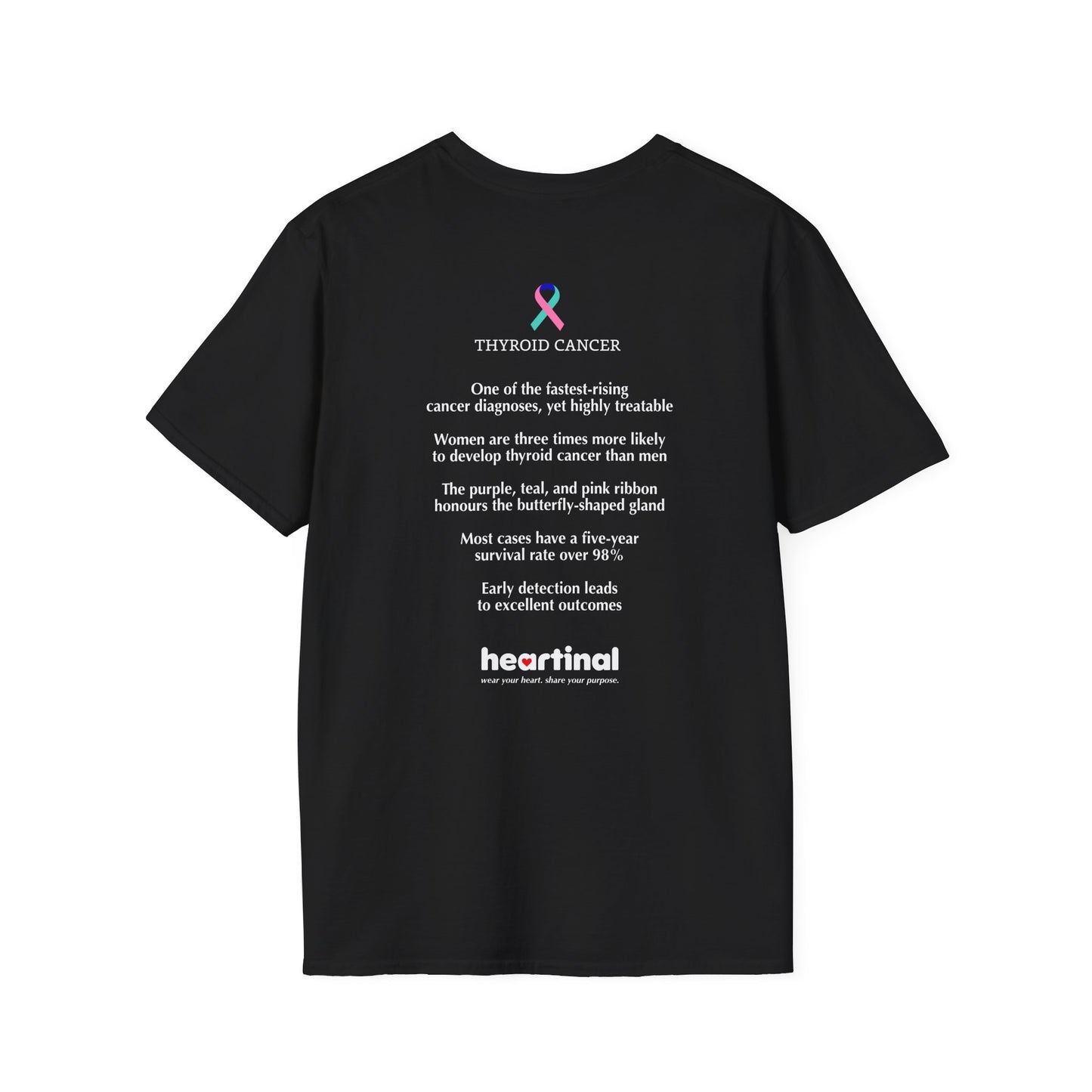 Teal Pink Blue Strong T-Shirt – Thyroid Cancer Awareness Ribbon Support Tee