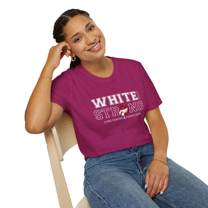 White Ribbon Strong T-Shirt — Lung Cancer Fight Club Awareness Tee
