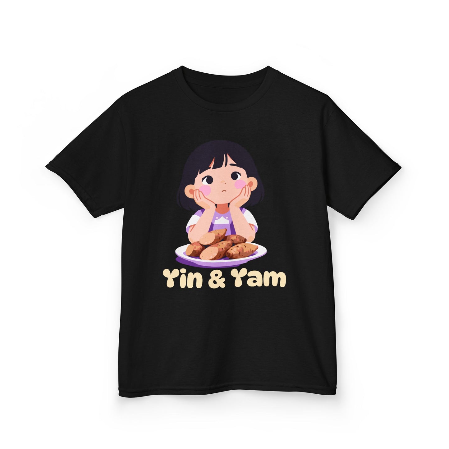 "Yin & Yam" Youth Tee — Cute Girl Sweet Potato Graphic Kids T‑Shirt