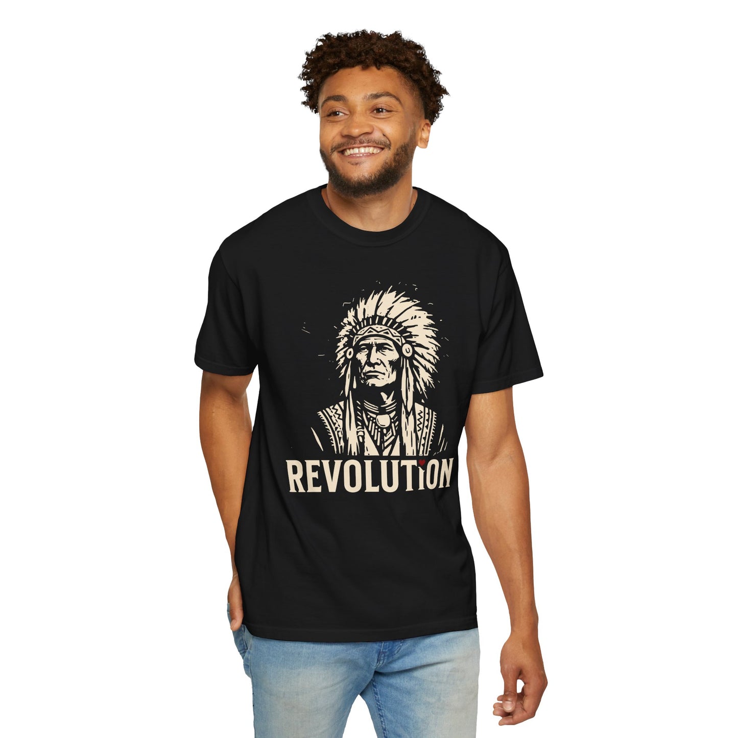 Revolution Graphic T-Shirt - Native Chief First Nation Illustrated Tee