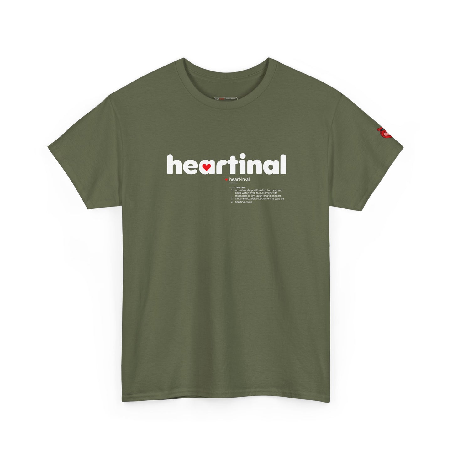heartinal® "Heart on Your Sleeve" T-Shirt — Wordmark Logo Front with "Nutrition Facts" Back Tee