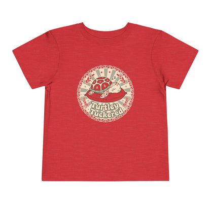 "Turtley Tuckered" Toddler Tee —  Cute Nap-Time Turtle Graphic Shirt