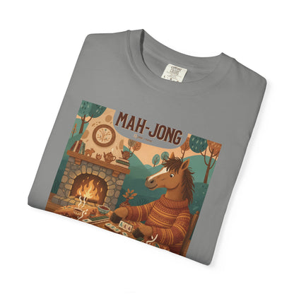 “Mah-Jong: A Stable Diet in the Year of the Horse” T-Shirt — Retro Cozy Mahjong Horse Design
