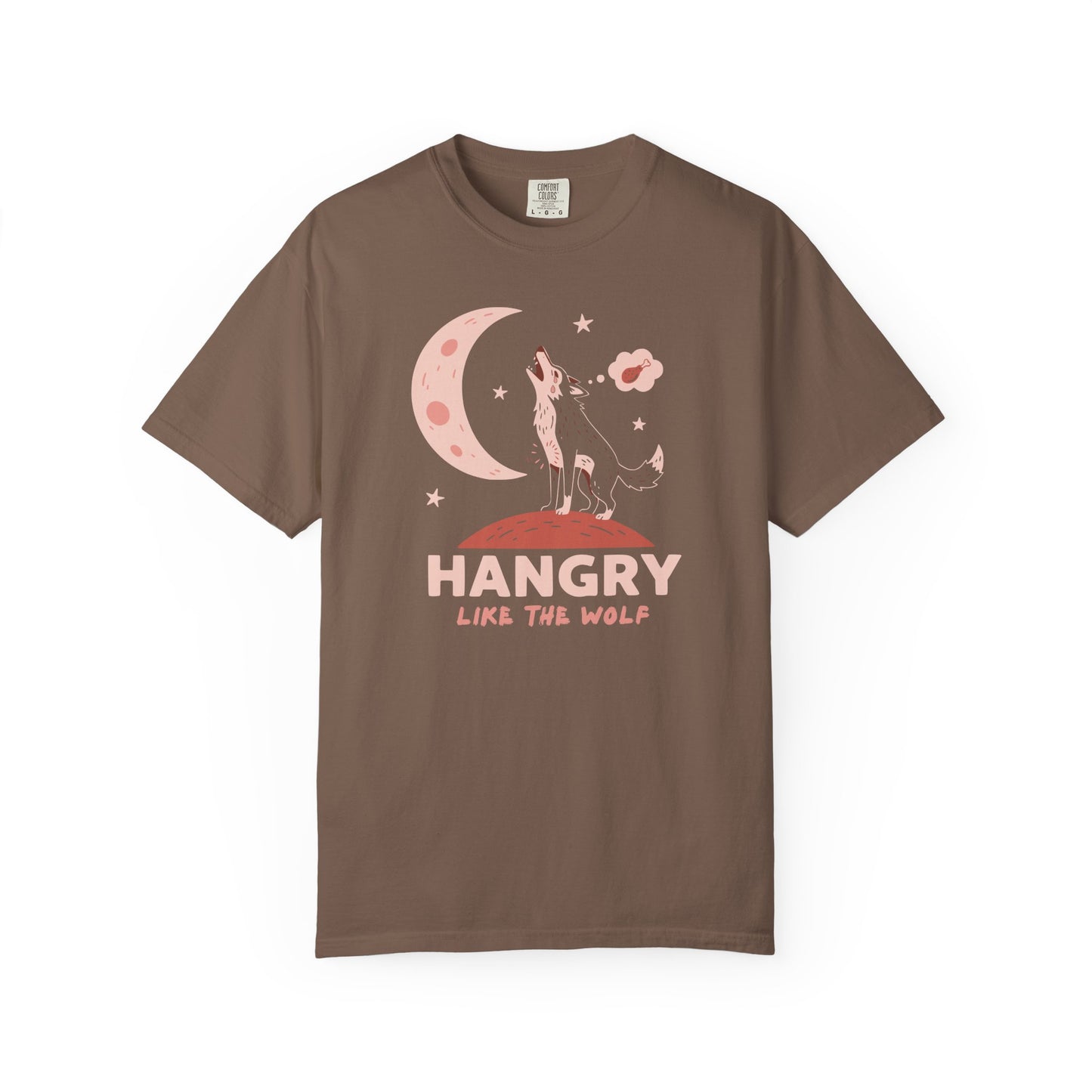 Hangry Like the Wolf T-Shirt — Cute Howling Wolf Graphic Tee