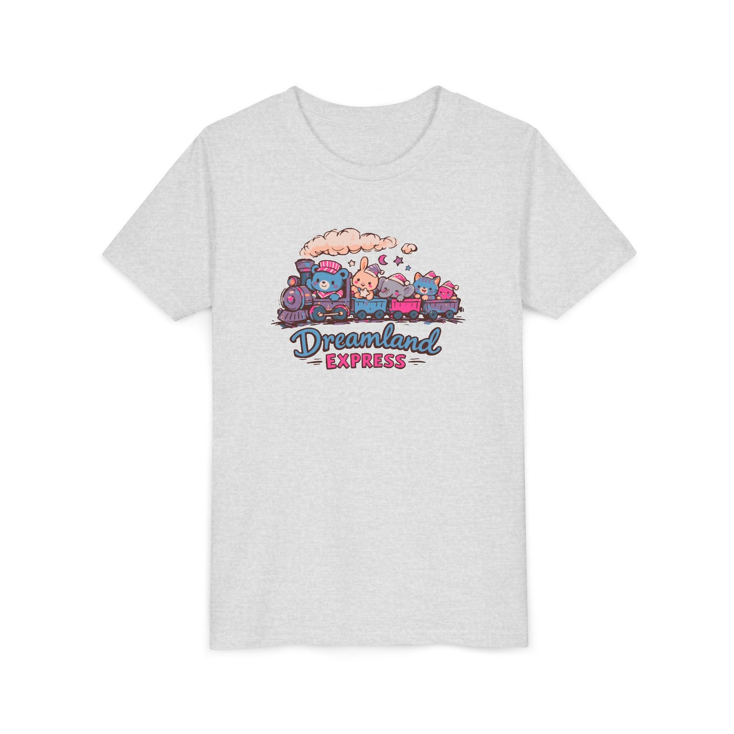 "Dreamland Express" Youth Tee — Cute Train & Animal Crew Kids Shirt