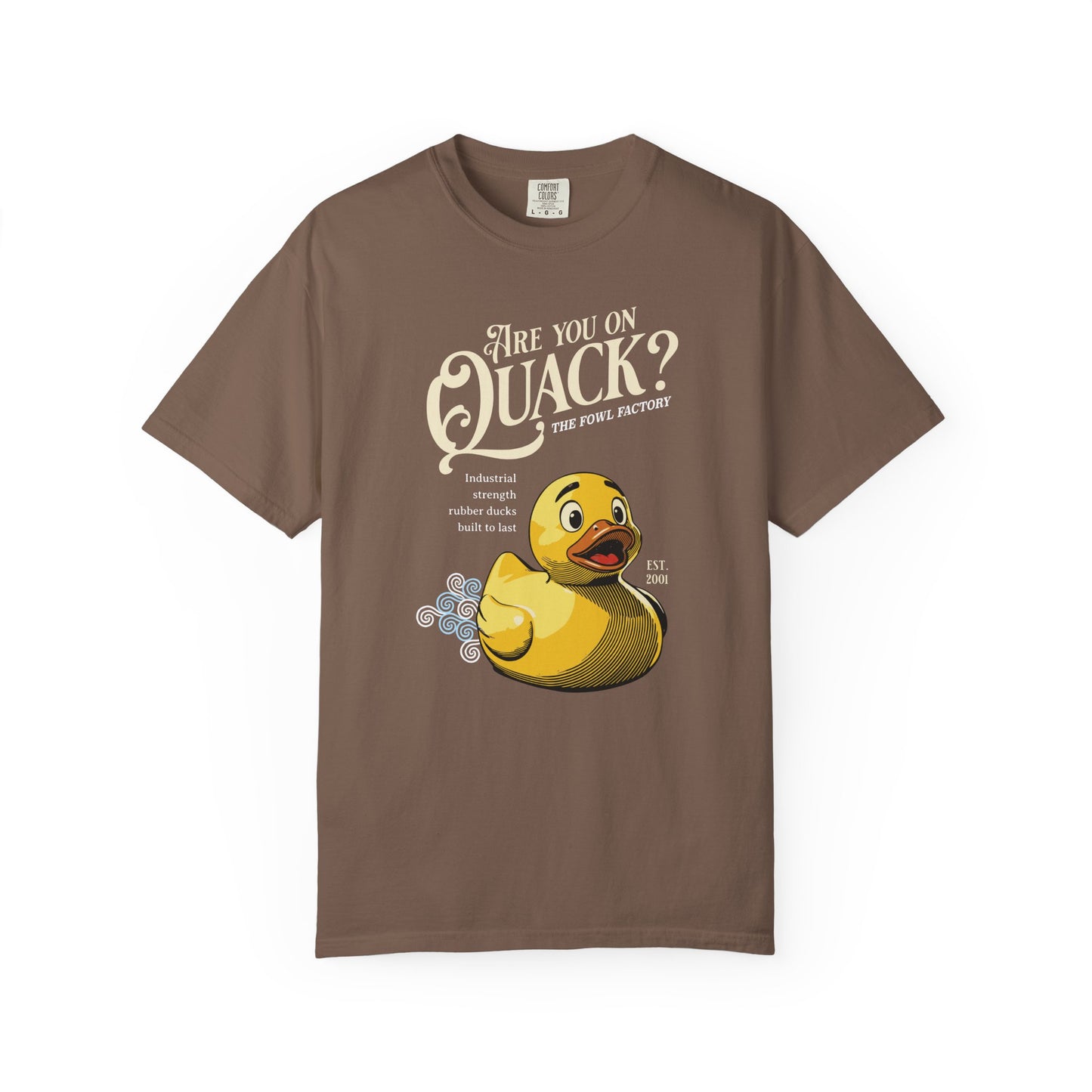 "Are You On Quack?" Graphic T-Shirt — Vintage Illustration Rubber Duck Tee