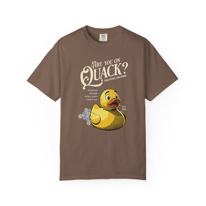 "Are You On Quack?" Graphic T-Shirt — Vintage Illustration Rubber Duck Tee