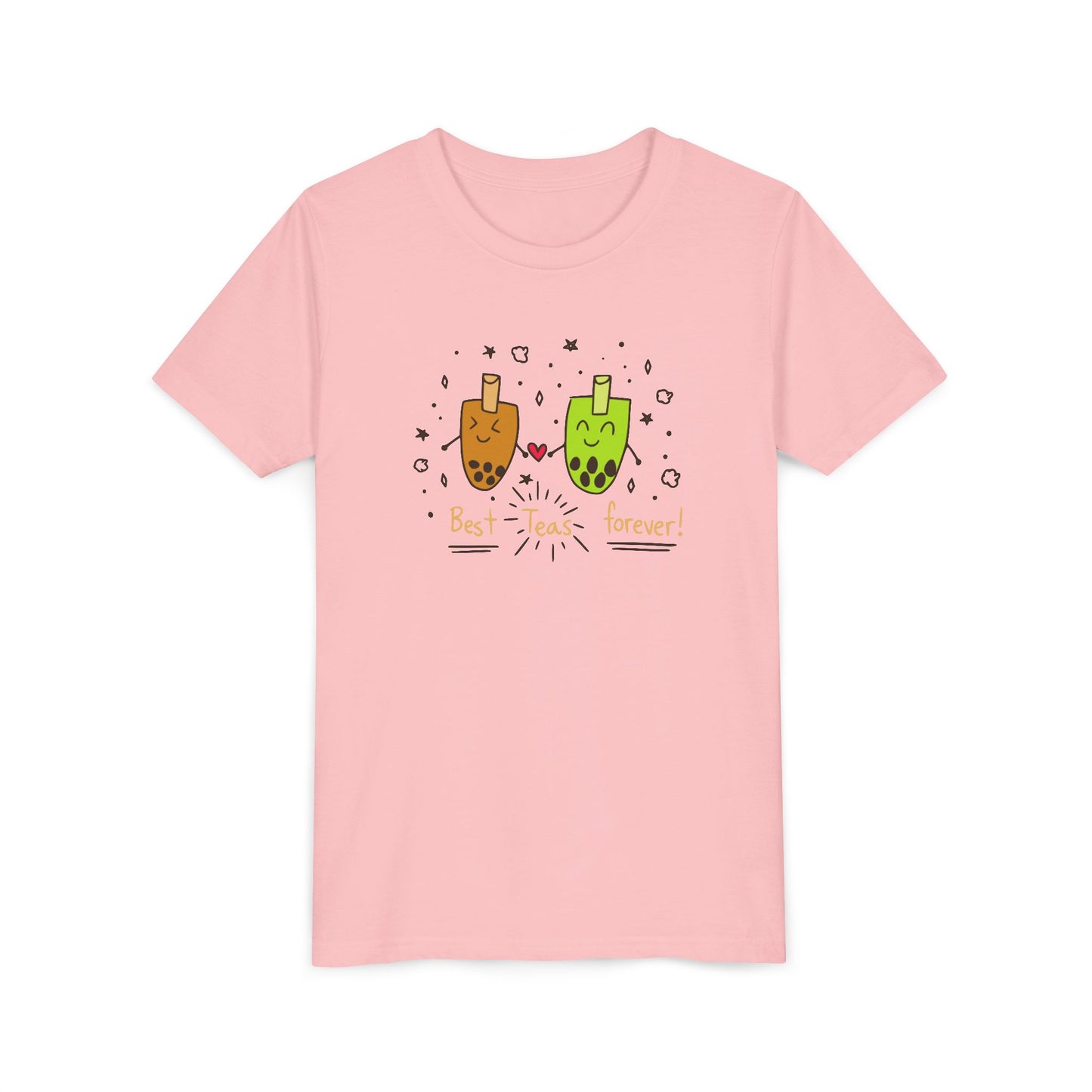 "Best Teas Forever" Youth Tee – Cute Bubble Tea Friends BFF Graphic T-Shirt