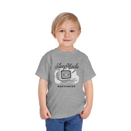 "Sleep Mode Naptivated" Toddler Tee — Cute Vintage Computer Nap T-Shirt