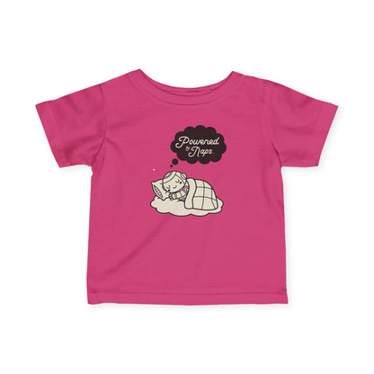 "Powered by Naps" Infant Tee — Cute Sleeping Recharging Baby Robot Android Graphic