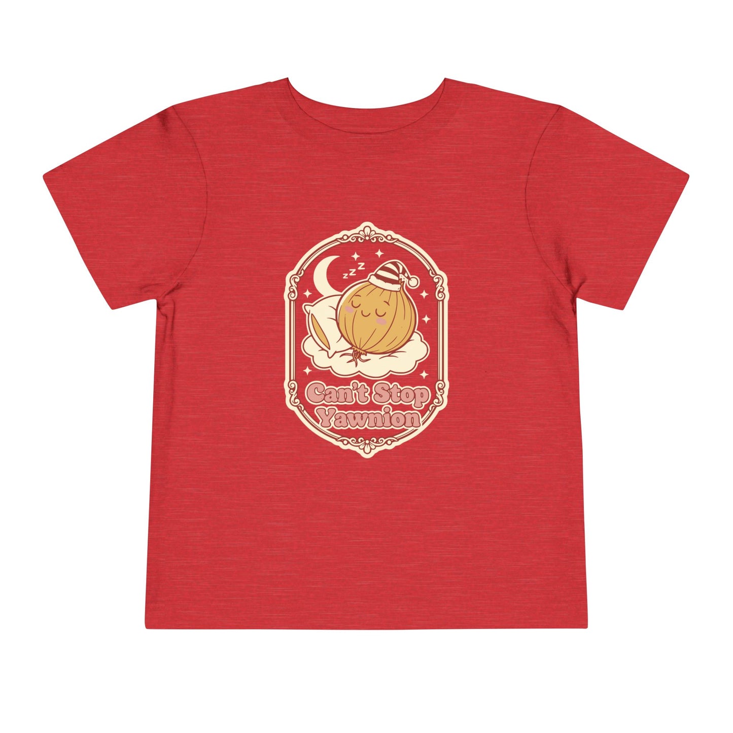 "Can't Stop Yawnion" Toddler Tee — Cute Sleeping Onion Graphic
