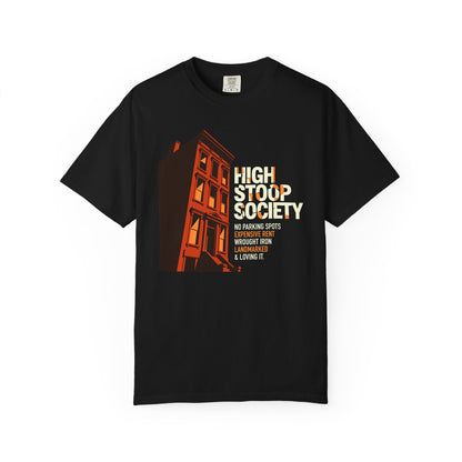"High Stoop Society" T-Shirt — Vintage Brooklyn New York Brownstone Graphic Tee