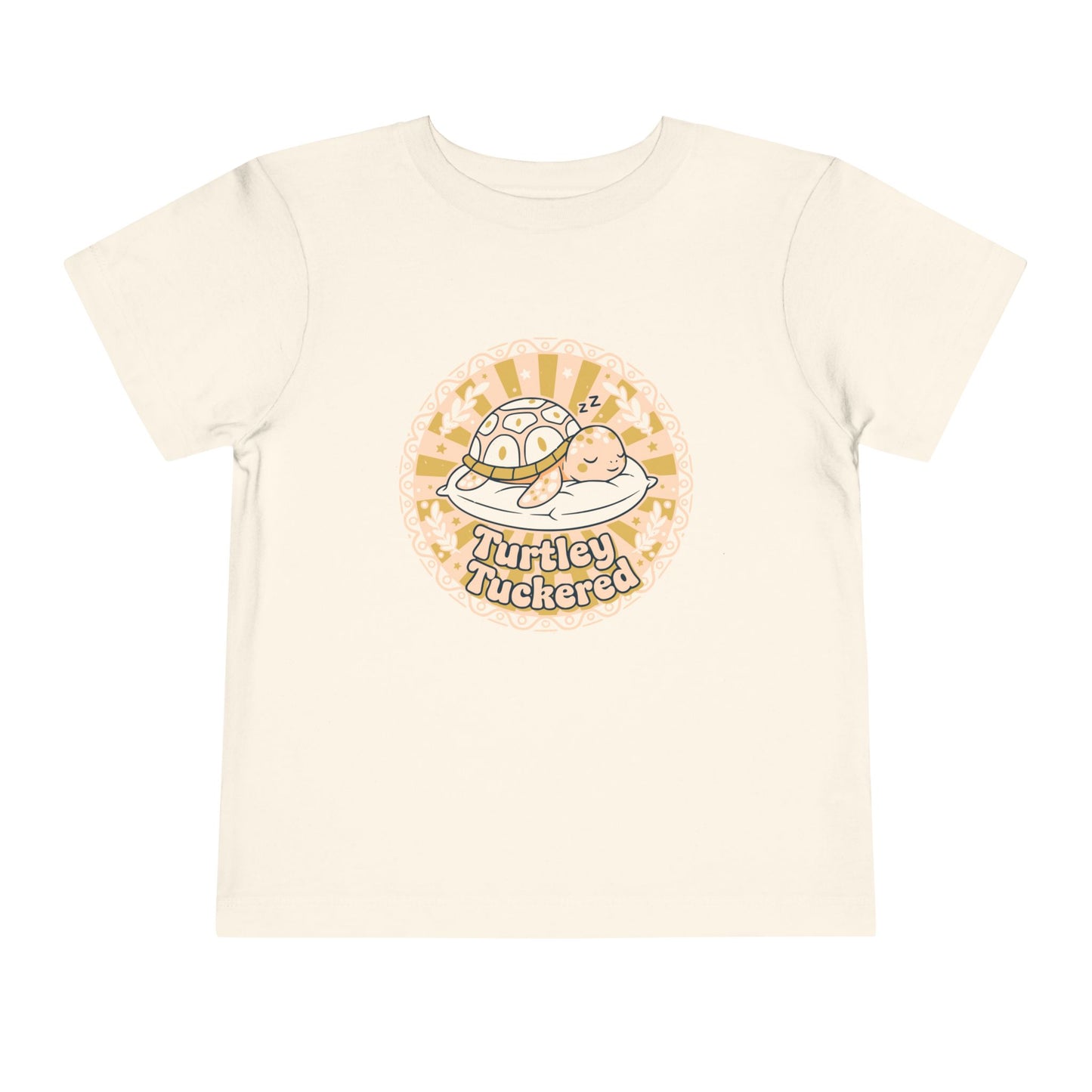 "Turtley Tuckered" Toddler Tee —  Cute Nap-Time Turtle Graphic Shirt