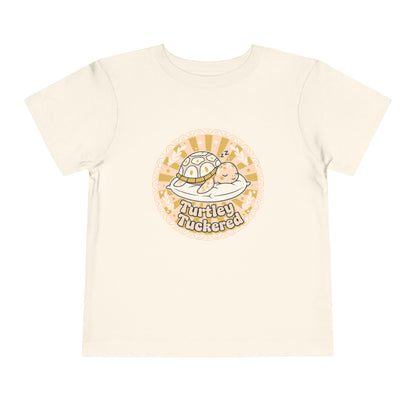 "Turtley Tuckered" Toddler Tee —  Cute Nap-Time Turtle Graphic Shirt