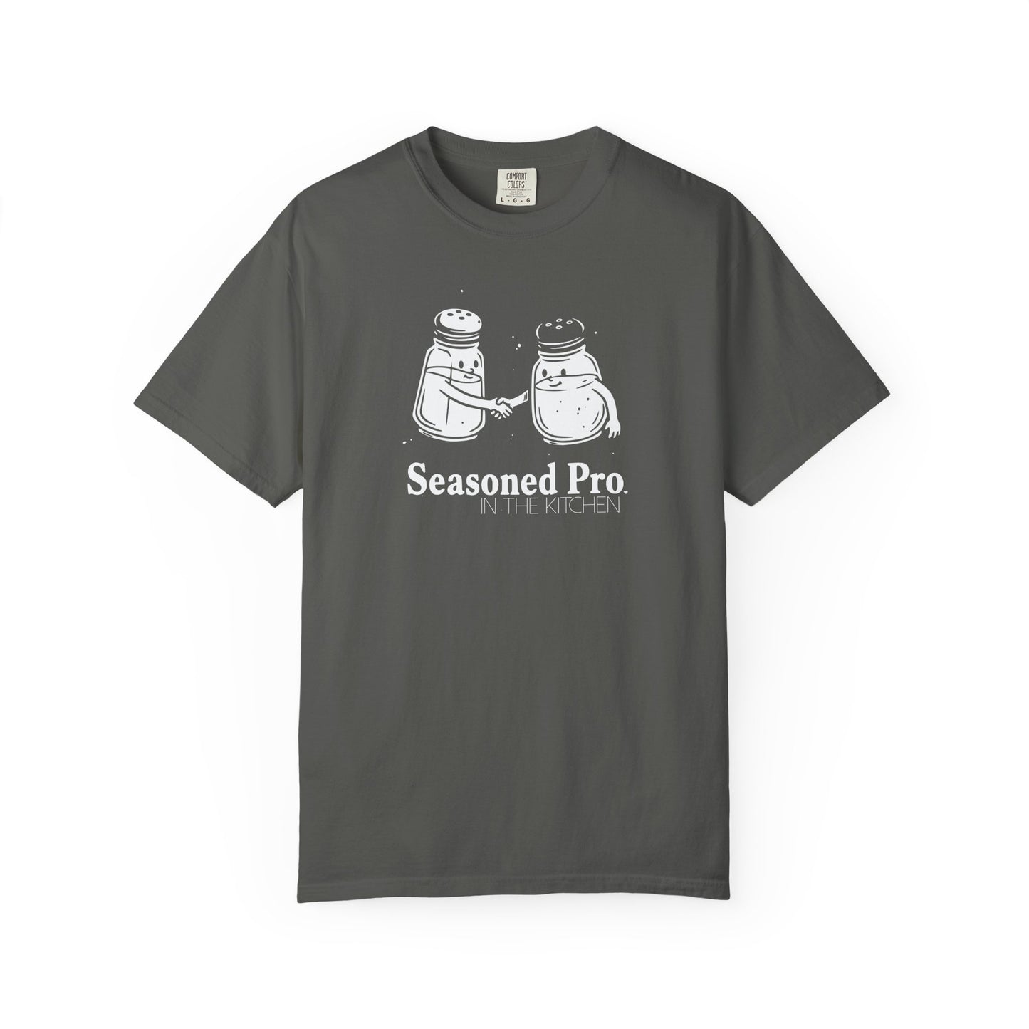 "Seasoned Pro in the Kitchen" T-Shirt — Funny Salt & Pepper Shakers Chef Graphic Tee