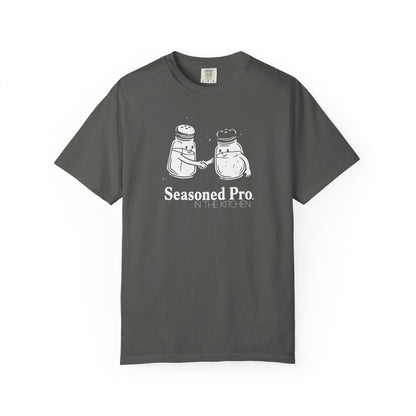 "Seasoned Pro in the Kitchen" T-Shirt — Funny Salt & Pepper Shakers Chef Graphic Tee