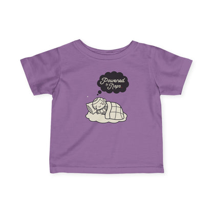 "Powered by Naps" Infant Tee — Cute Sleeping Recharging Baby Robot Android Graphic