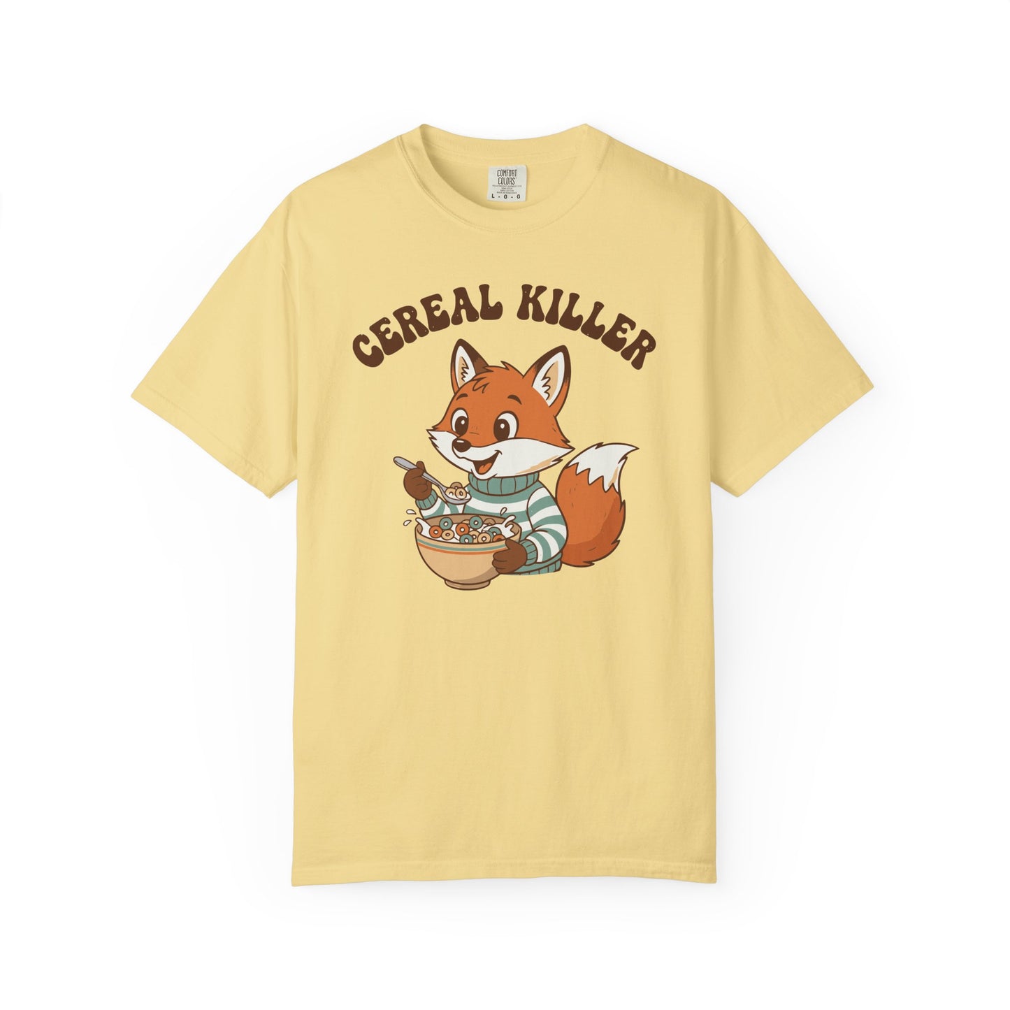 "Cereal Killer" T-Shirt — Cute Fox Eating Cereal Graphic Tee