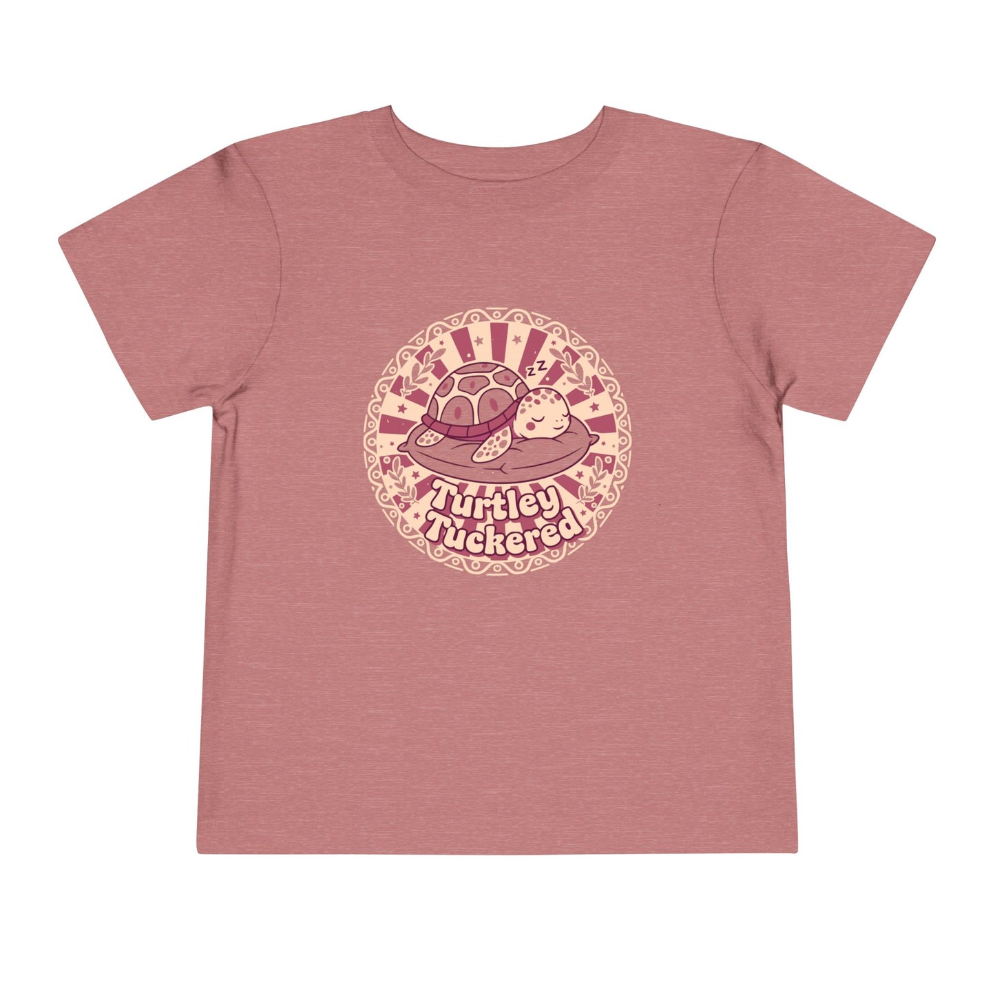 "Turtley Tuckered" Toddler Tee —  Cute Nap-Time Turtle Graphic Shirt