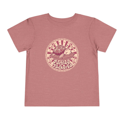 "Turtley Tuckered" Toddler Tee —  Cute Nap-Time Turtle Graphic Shirt
