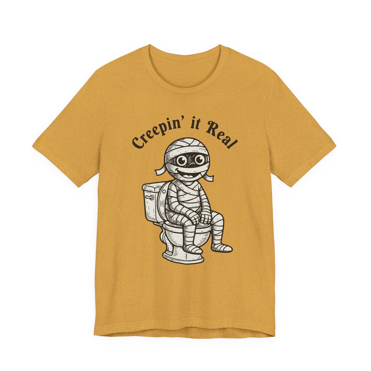 "Creepin' It Real" Vintage Tee - Funny Mummy on a Potty T-Shirt