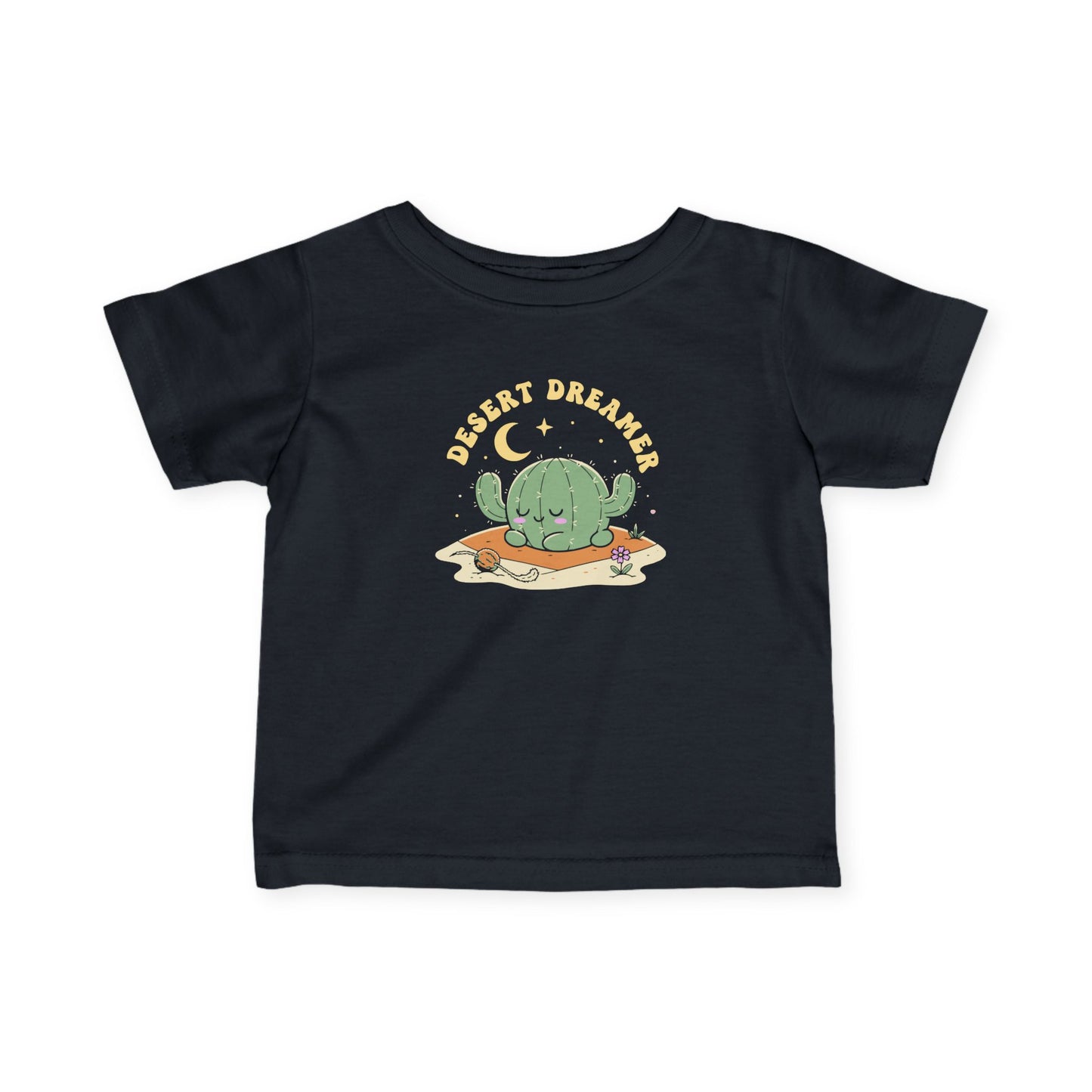 “Desert Dreamer” Infant Tee — Cute Sleeping Cactus Baby Shirt