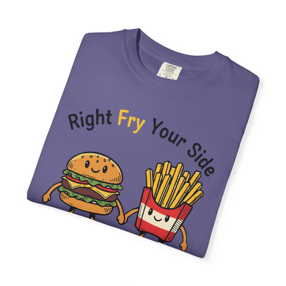 Right Fry Your Side Burger & Fries T-Shirt - Cheeseburger French Fries Retro Tee