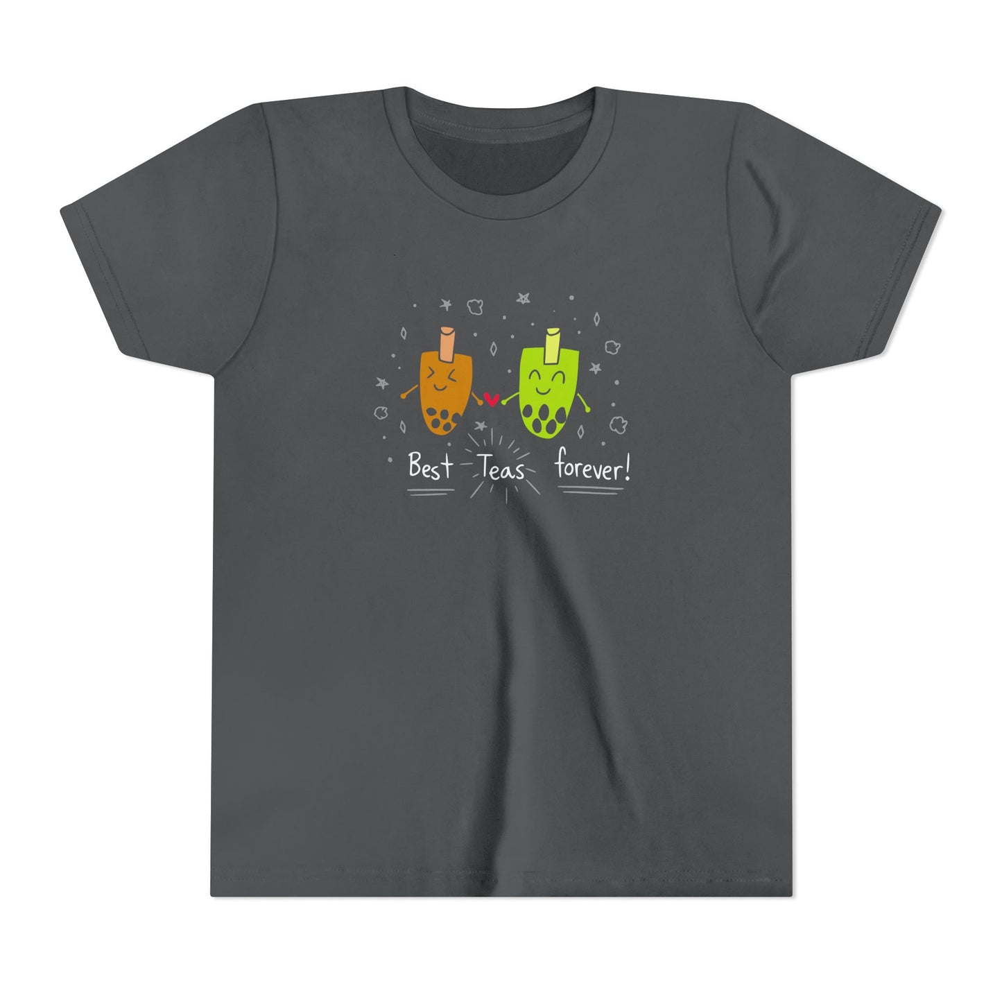 "Best Teas Forever" Youth Tee – Cute Bubble Tea Friends BFF Graphic T-Shirt
