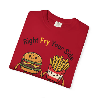 Right Fry Your Side Burger & Fries T-Shirt - Cheeseburger French Fries Retro Tee