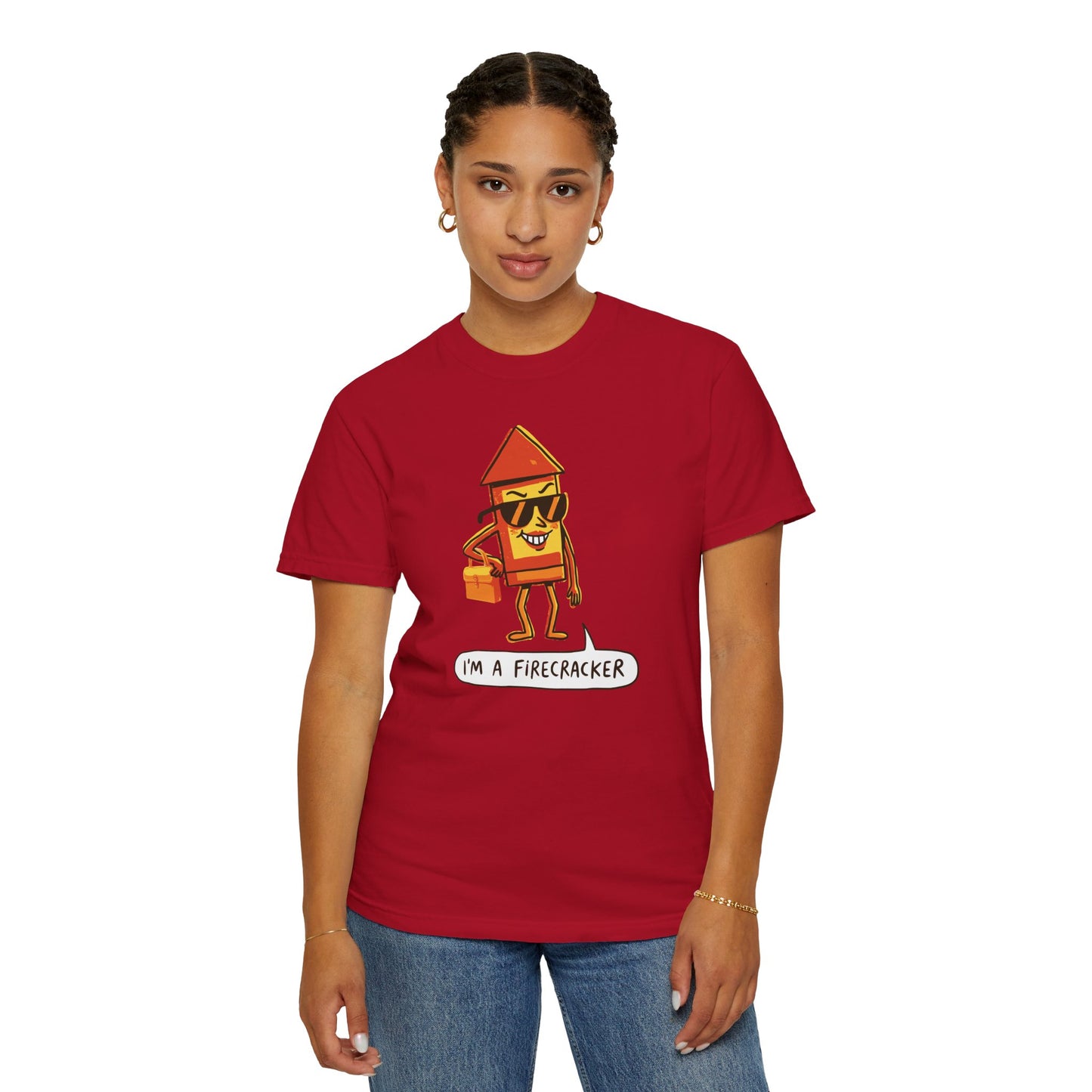"I’m a Firecracker" Cartoon T-Shirt —  Funny Explosive Persona Tee