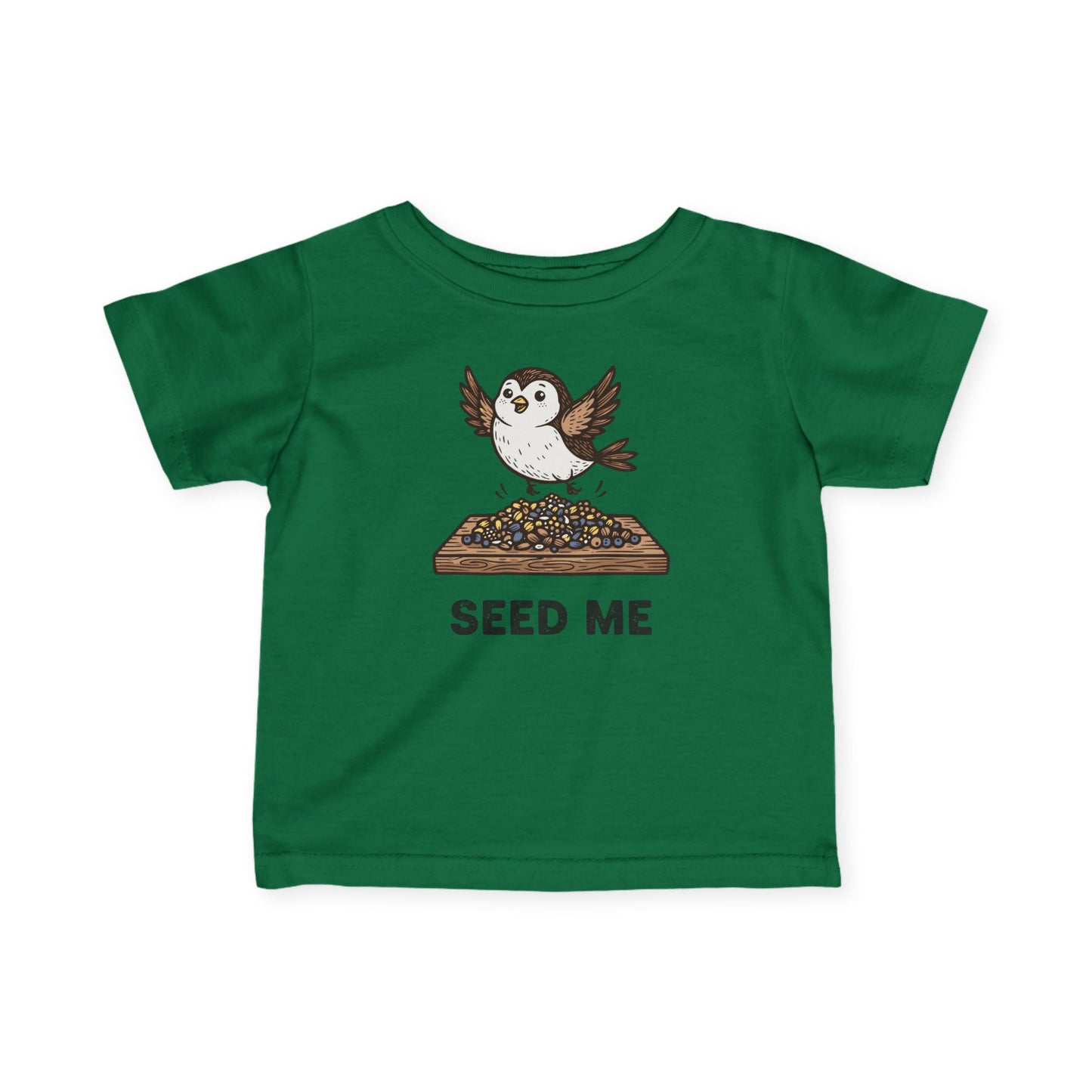 "Seed Me" Infant Tee — Cute Hungry Baby Bird Graphic Shirt