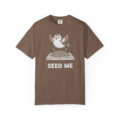 "Seed Me" Bird Watching T-Shirt - Funny Birder Gift - Bird Lover Humor