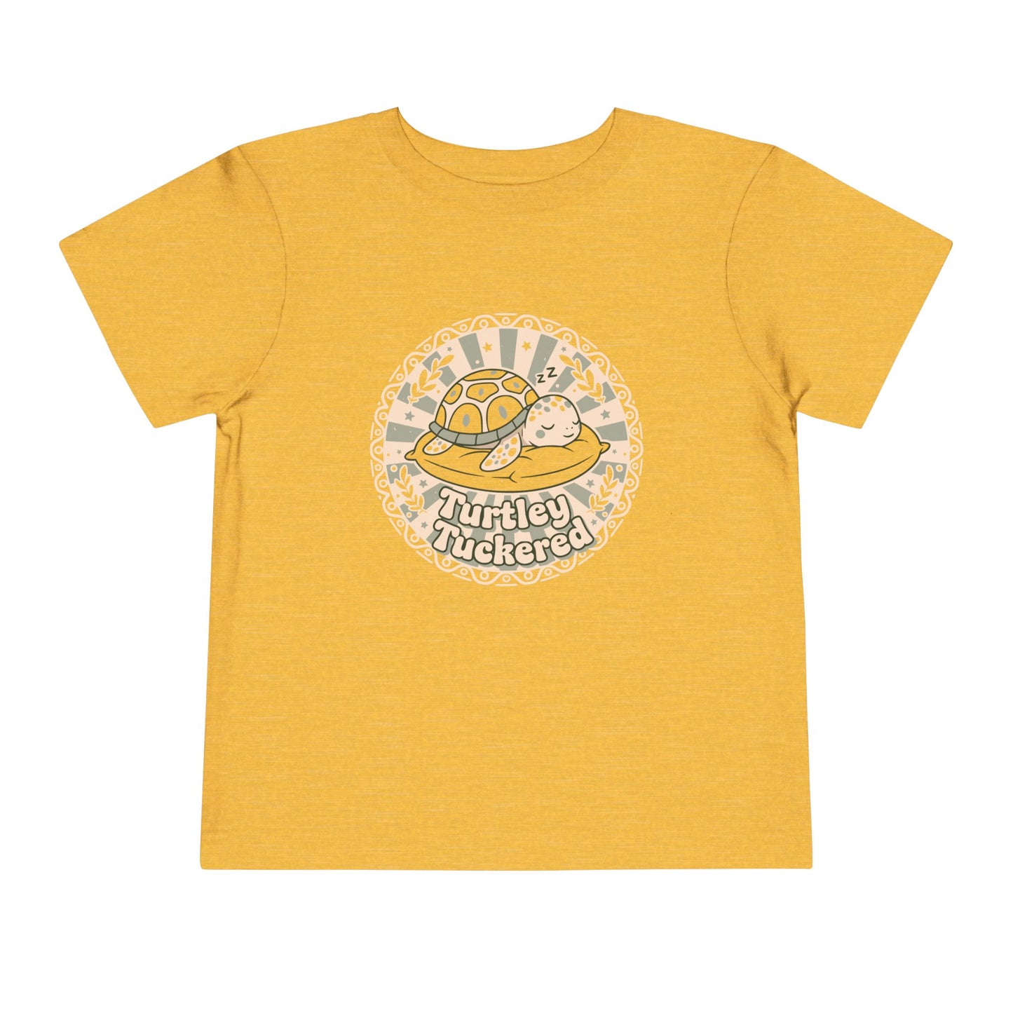 "Turtley Tuckered" Toddler Tee —  Cute Nap-Time Turtle Graphic Shirt
