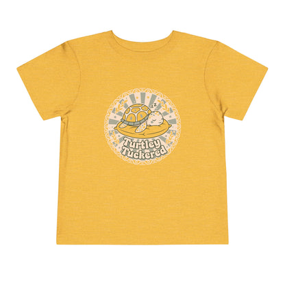 "Turtley Tuckered" Toddler Tee —  Cute Nap-Time Turtle Graphic Shirt