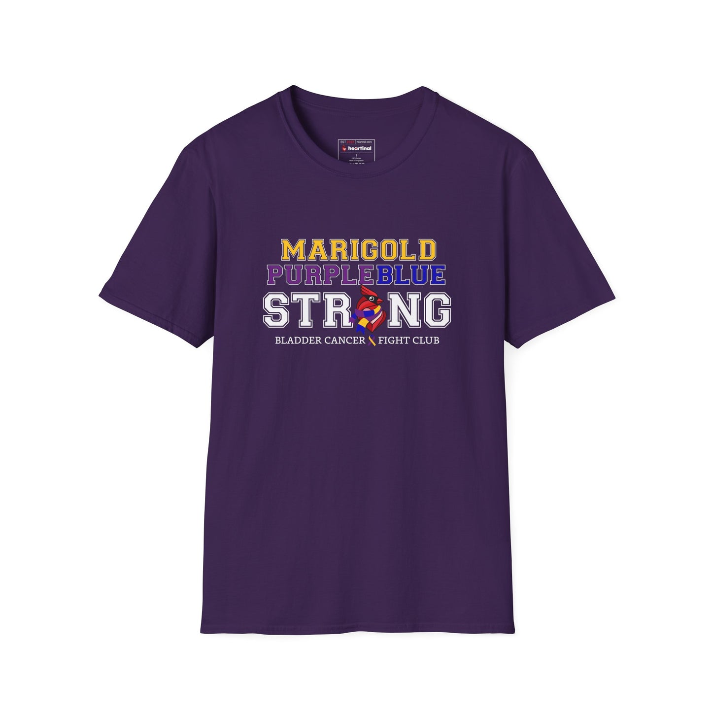 Marigold Purple Blue Strong T-Shirt — Bladder Cancer Awareness Fundraiser Tee