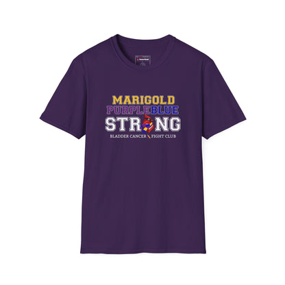 Marigold Purple Blue Strong T-Shirt — Bladder Cancer Awareness Fundraiser Tee