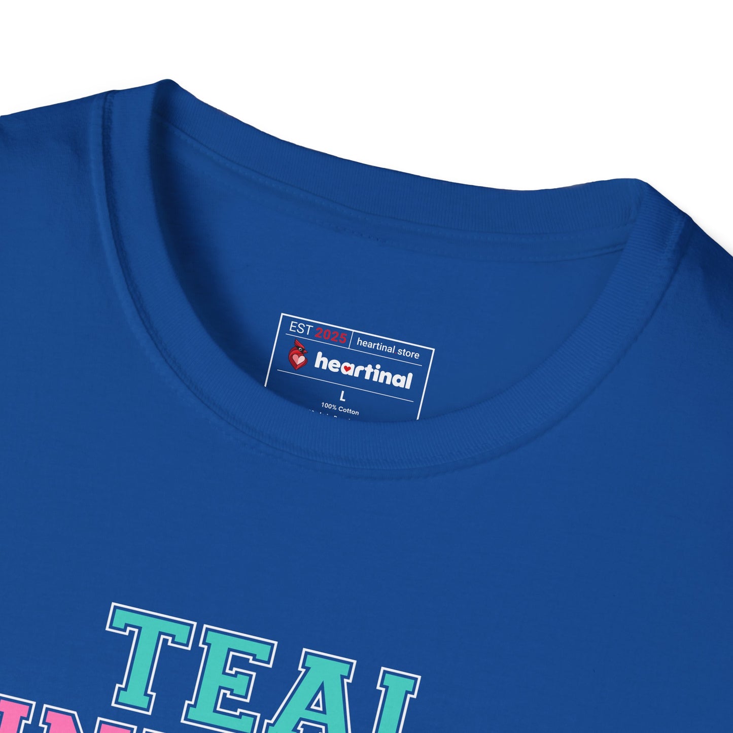 Teal Pink Blue Strong T-Shirt – Thyroid Cancer Awareness Ribbon Support Tee