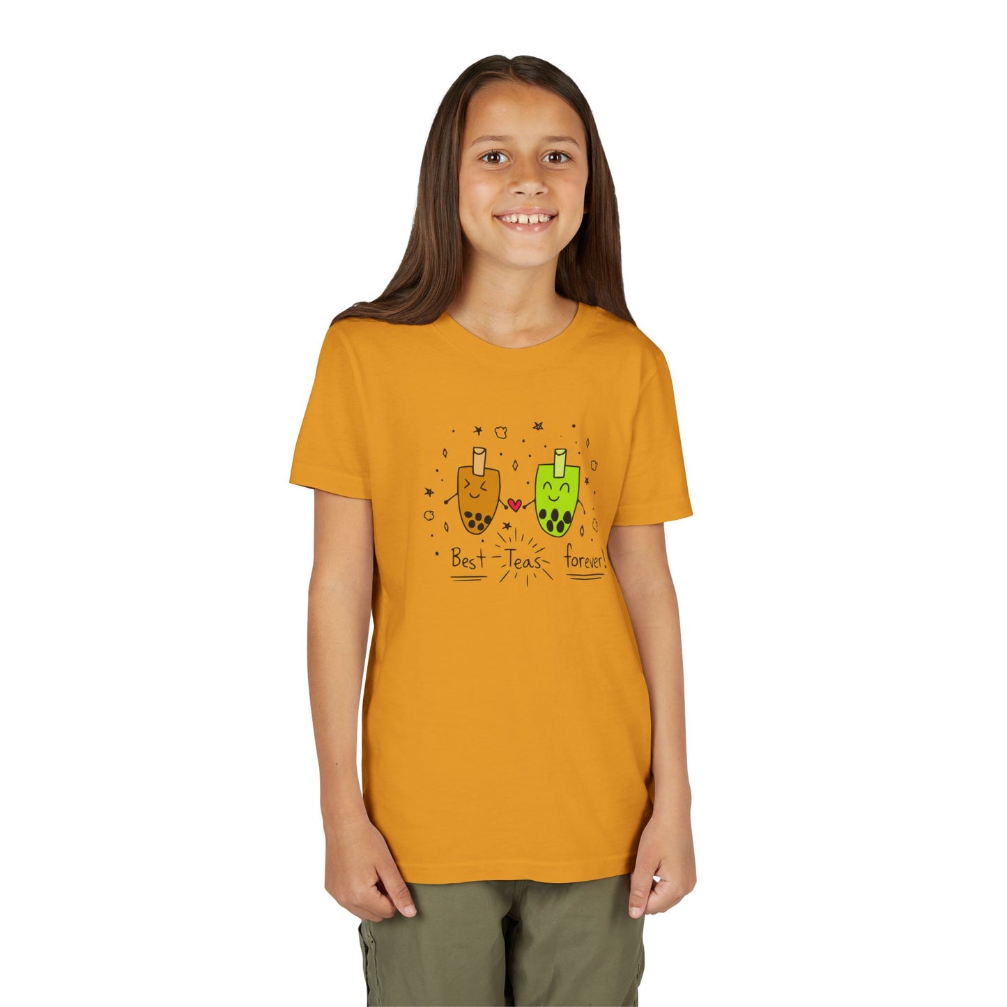 "Best Teas Forever" Youth Tee – Cute Bubble Tea Friends BFF Graphic T-Shirt