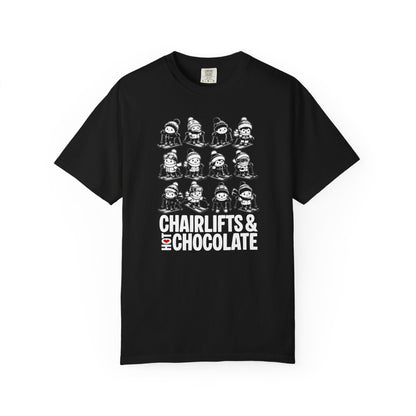 Chairlifts & Hot Chocolate T-Shirt — Cute Ski Lovers Winter Tee