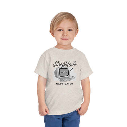 "Sleep Mode Naptivated" Toddler Tee — Cute Vintage Computer Nap T-Shirt