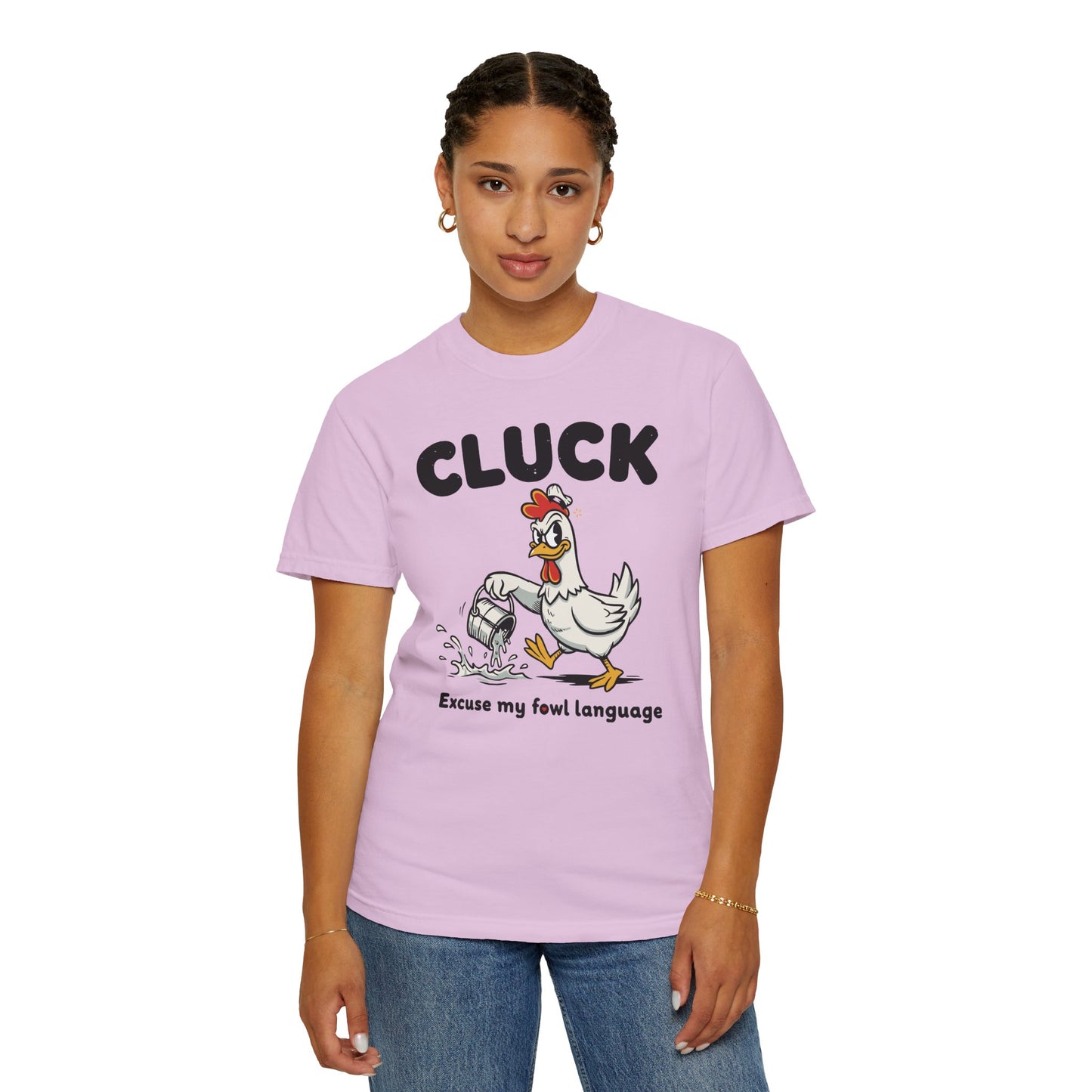 "Cluck: Excuse My Fowl Language" T-Shirt — Funny Chicken Graphic Tee