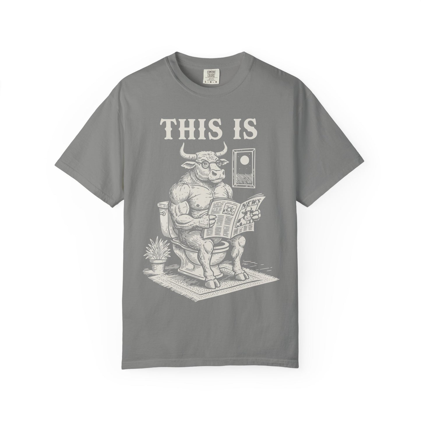 "This Is" T-Shirt — Bull Reading Newspaper on Toilet Graphic Tee
