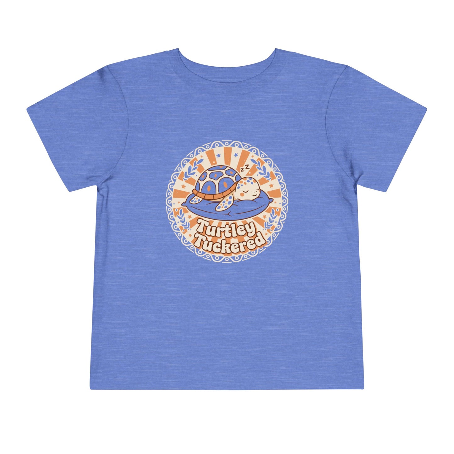 "Turtley Tuckered" Toddler Tee —  Cute Nap-Time Turtle Graphic Shirt