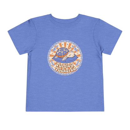 "Turtley Tuckered" Toddler Tee —  Cute Nap-Time Turtle Graphic Shirt