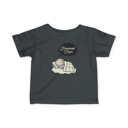 "Powered by Naps" Infant Tee — Cute Sleeping Recharging Baby Robot Android Graphic