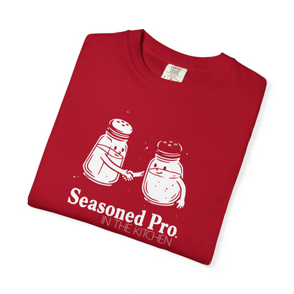 "Seasoned Pro in the Kitchen" T-Shirt — Funny Salt & Pepper Shakers Chef Graphic Tee