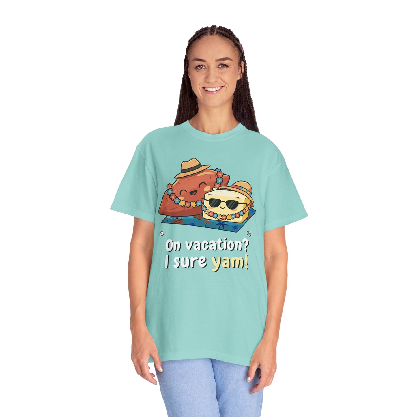 "On vacation? I sure yam!" Couples Tee — Cute Yam Butter Summer Vacation Vibes T-Shirt
