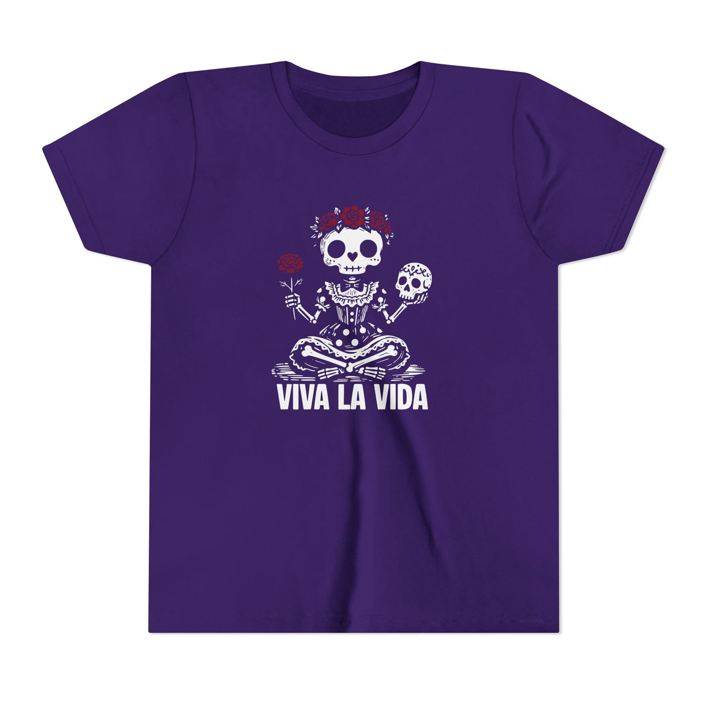 'Viva La Vida' Youth Tee - Day of the Dead Skull Girl Graphic
