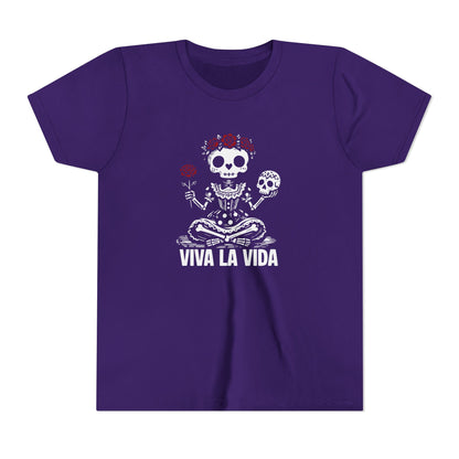 'Viva La Vida' Youth Tee - Day of the Dead Skull Girl Graphic