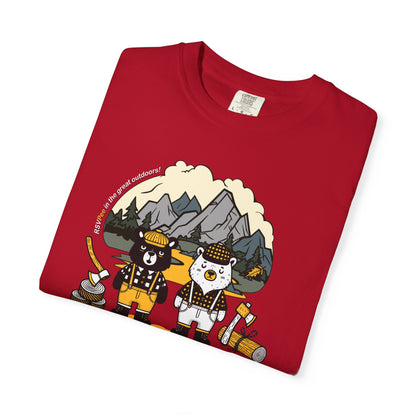 Slumberjack Party T-Shirt — Outdoor Pee Lumberjack Mountain Bears Graphic Tee